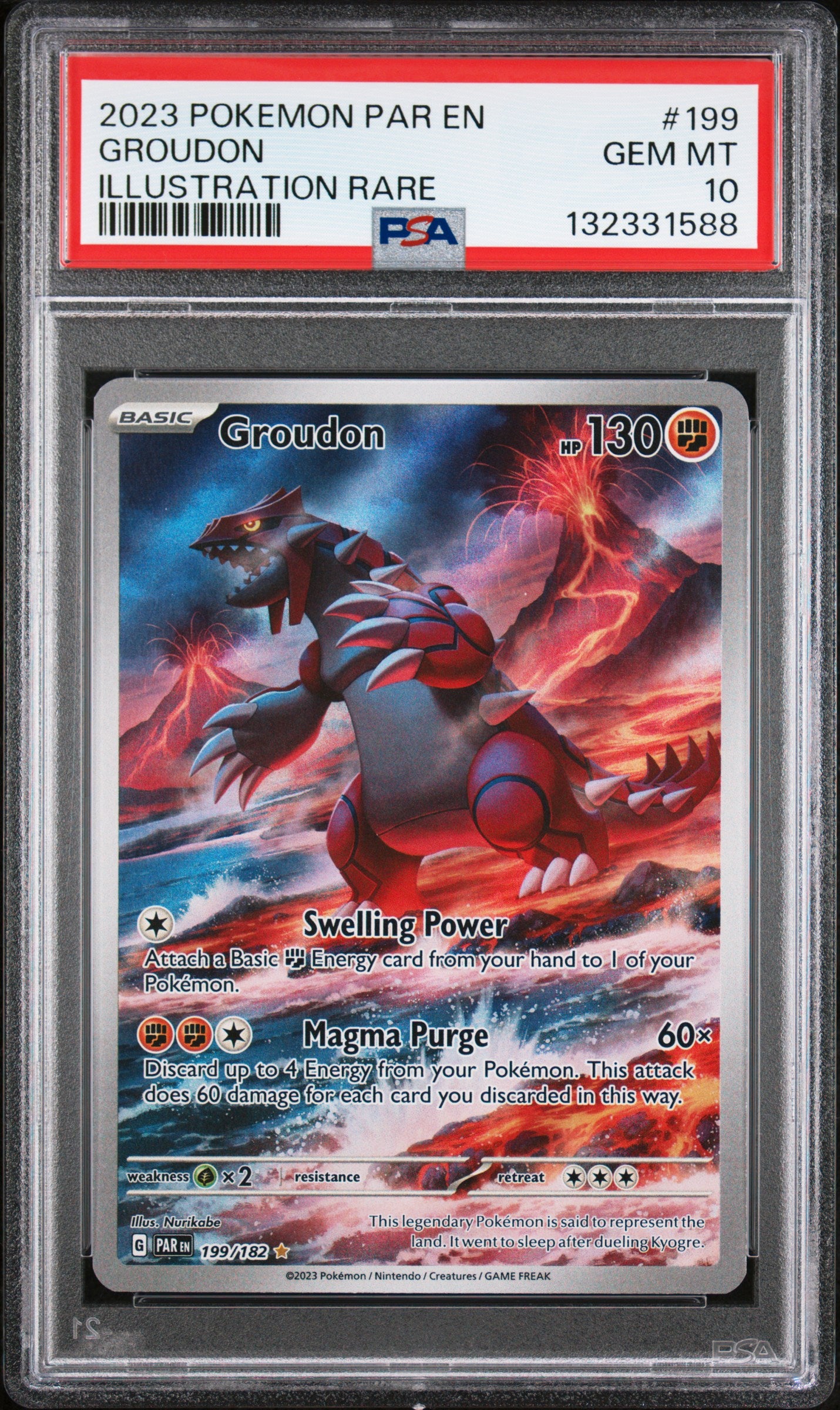 PSA 10 2023 GROUDON 199 PAR EN-PARADOX RIFT