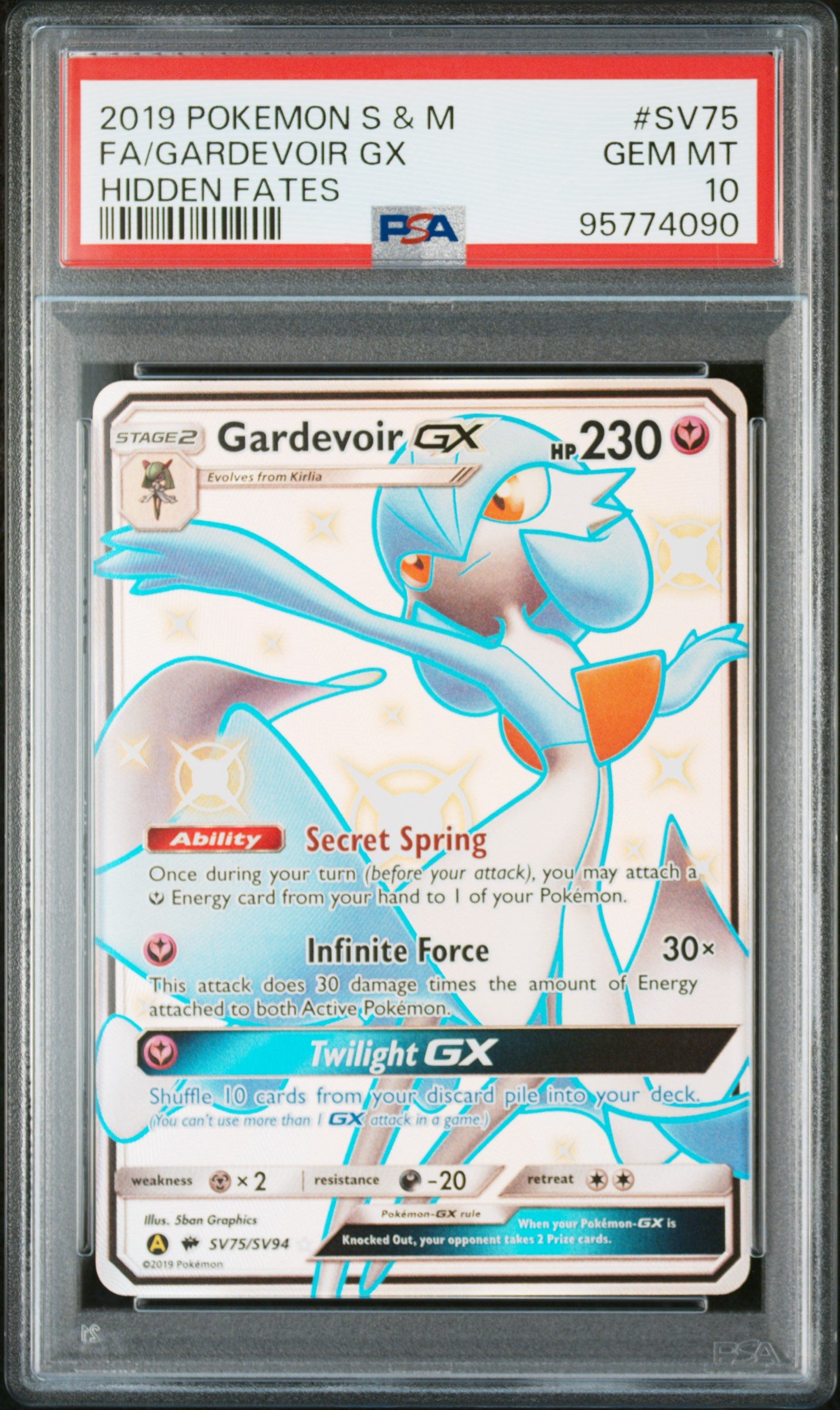 PSA 10 2019 GARDEVOIR GX SV75 HIDDEN FATES