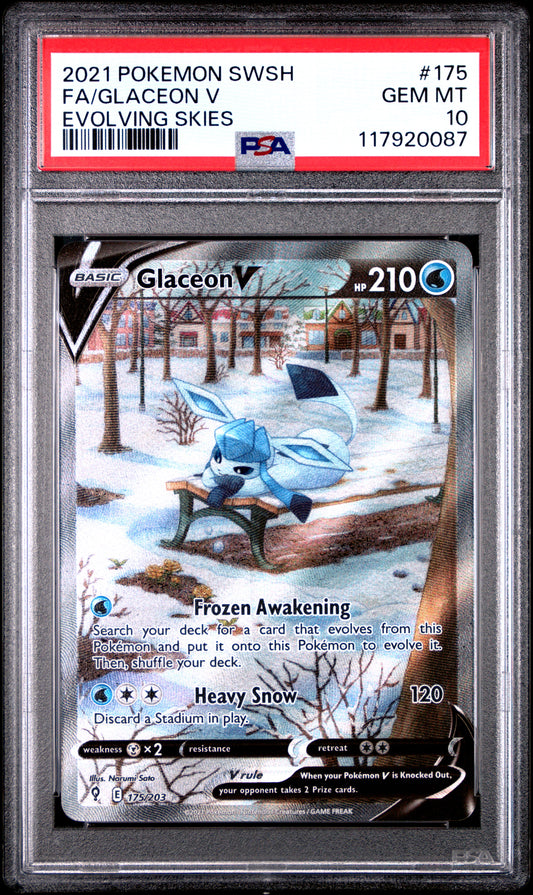 PSA 10 2021 GLACEON V 175/203 EVOLVING SKIES