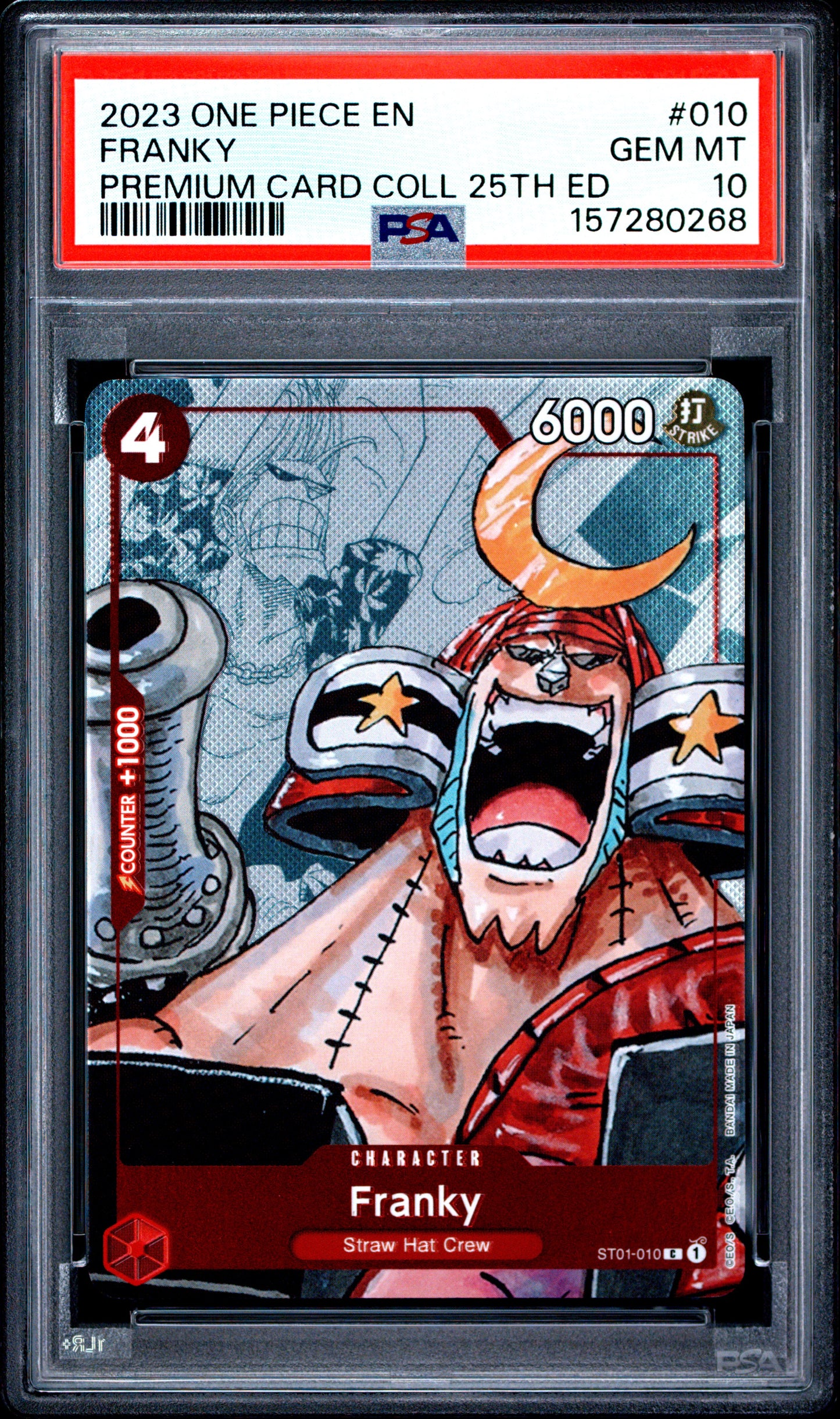 PSA 10 2023 FRANKY 010 ONE PIECE PREMIUM CARD COLLECTION 25TH EDITION
