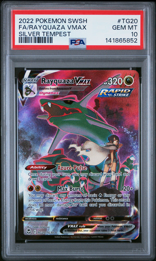 PSA 10 2022 RAYQUAZA VMAX TG20 SILVER TEMPEST