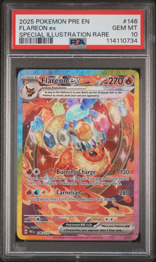 PSA 10 2025 FLAREON EX 146/131 PRISMATIC EVOLUTIONS