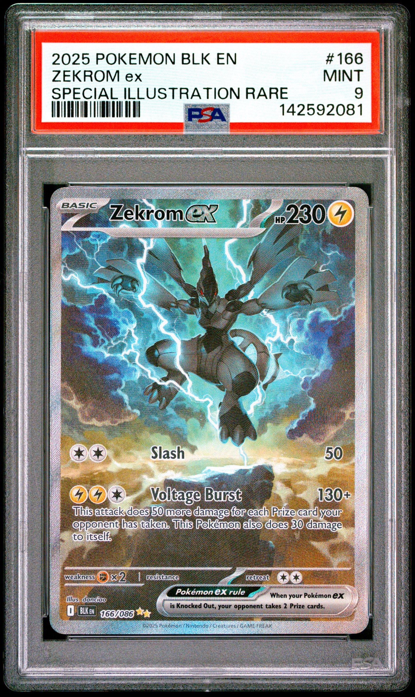 PSA 9 2025 ZEKROM EX 166 BLK EN-BLACK BOLT