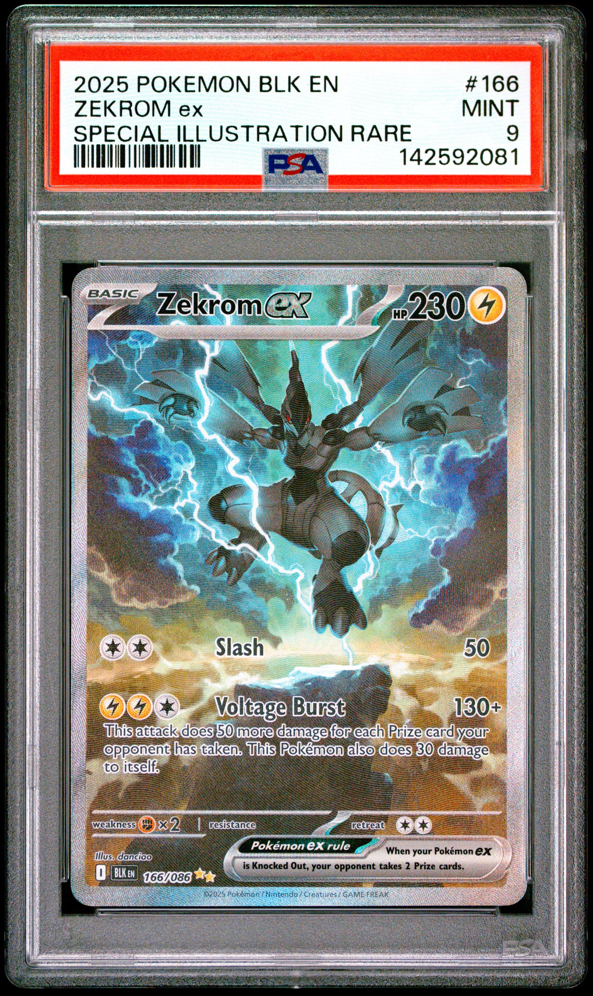 PSA 9 2025 ZEKROM EX 166 BLK EN-BLACK BOLT